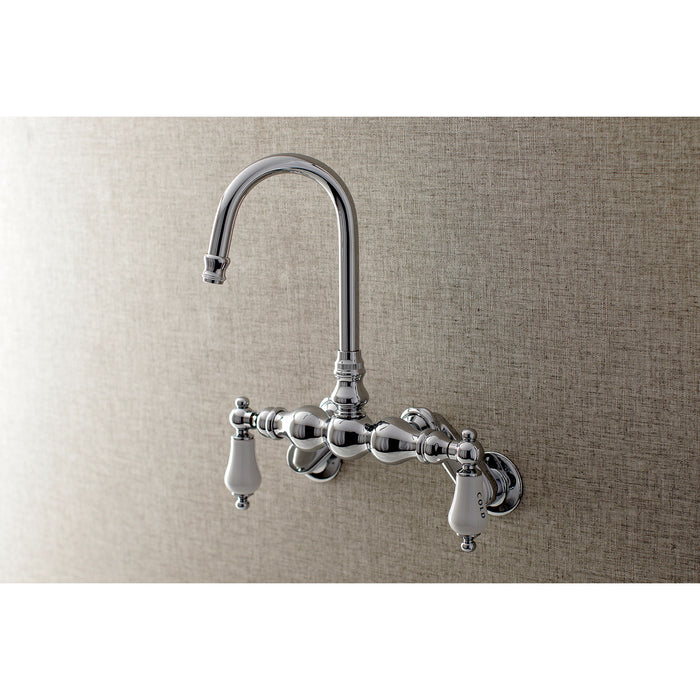 Kingston Aqua Vintage AE86T1 Two-Handle 2-Hole Tub Wall Mount Clawfoot Tub Faucet, Polished Chrome