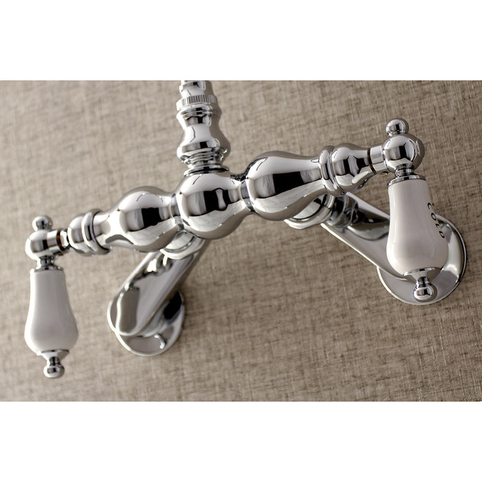 Kingston Aqua Vintage AE86T1 Two-Handle 2-Hole Tub Wall Mount Clawfoot Tub Faucet, Polished Chrome