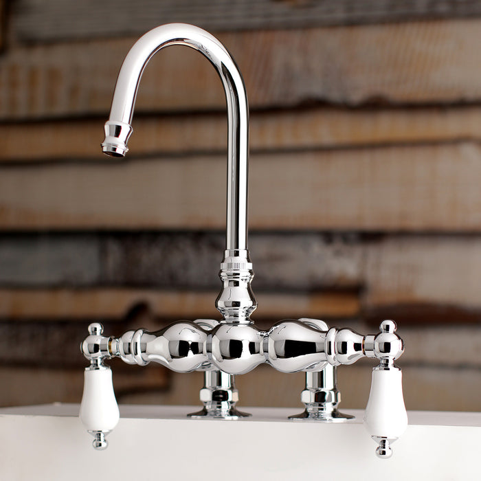 Kingston Vintage AE94T1 Two-Handle 2-Hole Deck-Mount Clawfoot Tub Faucet, Polished Chrome