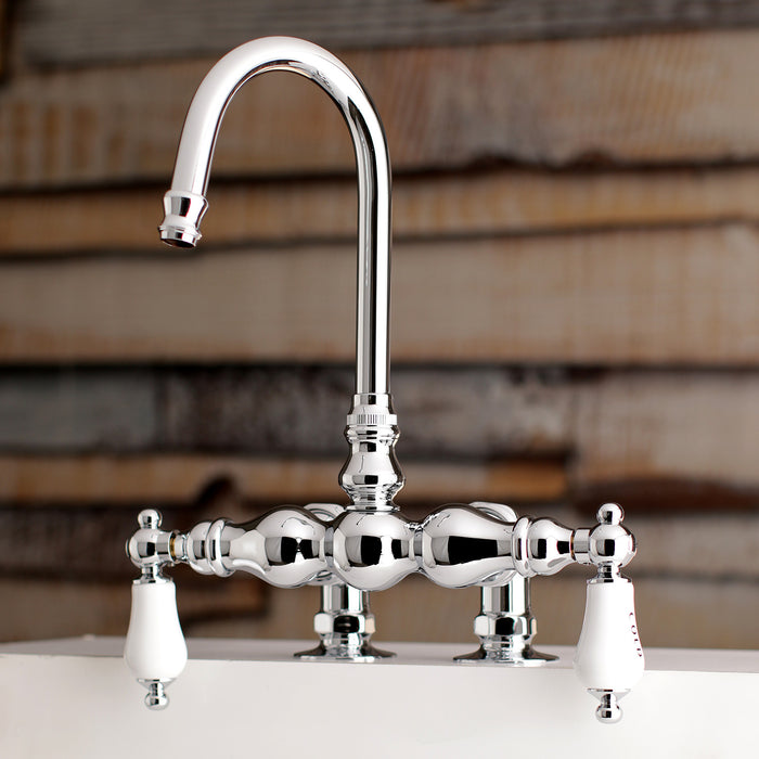 Kingston Vintage AE96T1 Two-Handle 2-Hole Deck-Mount Clawfoot Tub Faucet, Polished Chrome