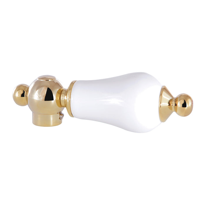 Kingston Aqua Vintage AECL2 Porcelain Lever Handle, Polished Brass