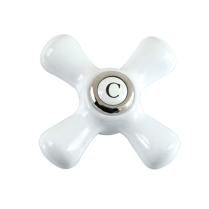 Kingston Aqua Vintage AECX6C Porcelain Cross Handle (Cold Side), Polished Nickel