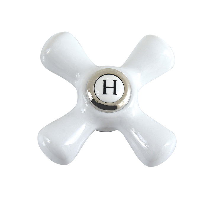 Kingston Aqua Vintage AECX6H Porcelain Cross Handle (Hot Side), Polished Nickel