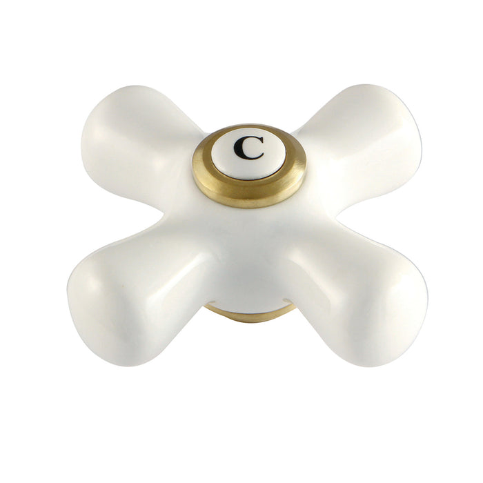 Kingston Aqua Vintage AECX7C Porcelain Cross Handle (Cold Side), Brushed Brass