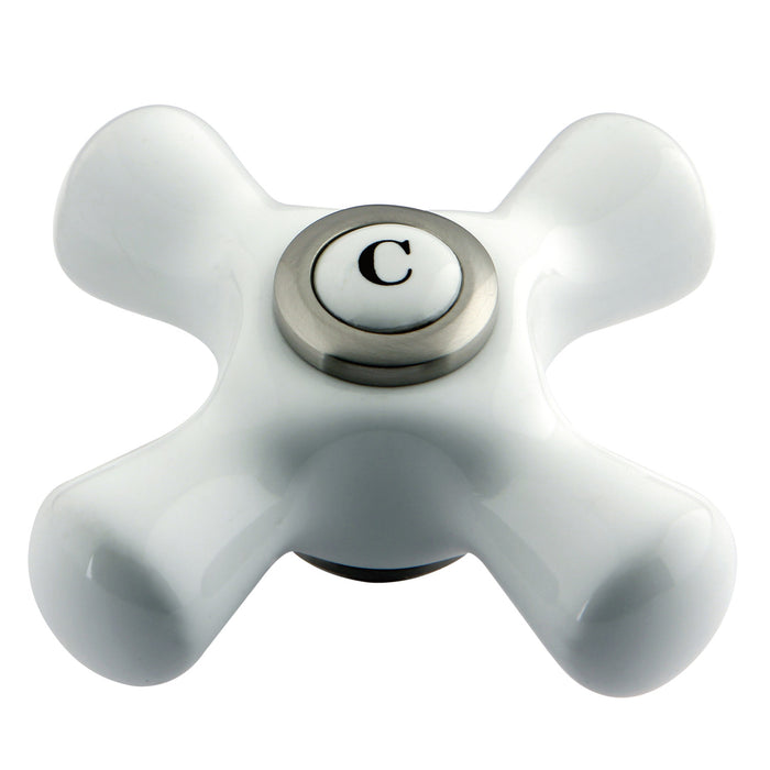 Kingston Aqua Vintage AECX8C Porcelain Cross Handle (Cold Side), Brushed Nickel
