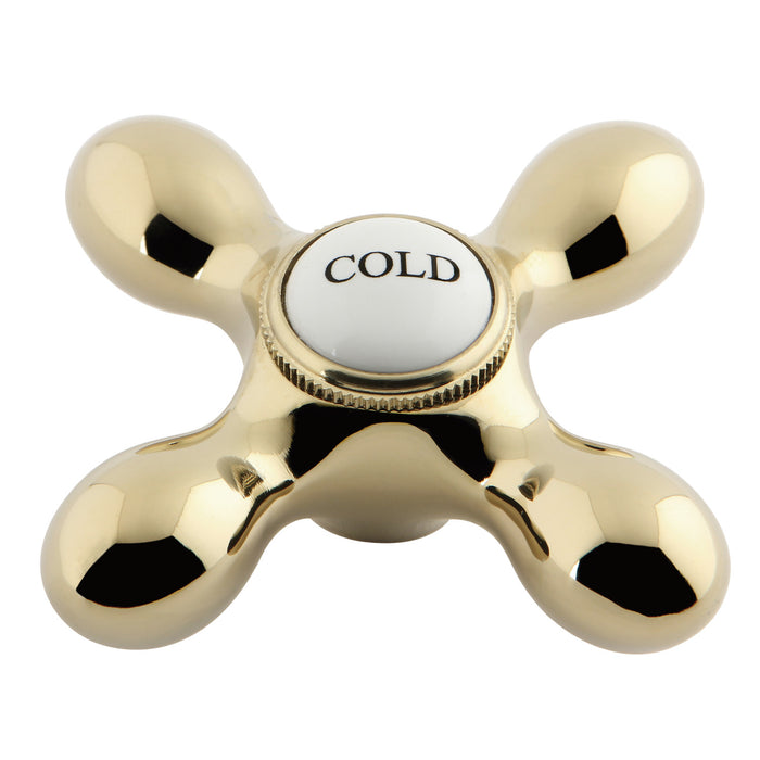 Kingston Aqua Vintage AEMX2C Brass Cross Handle (Cold Side), Polished Brass