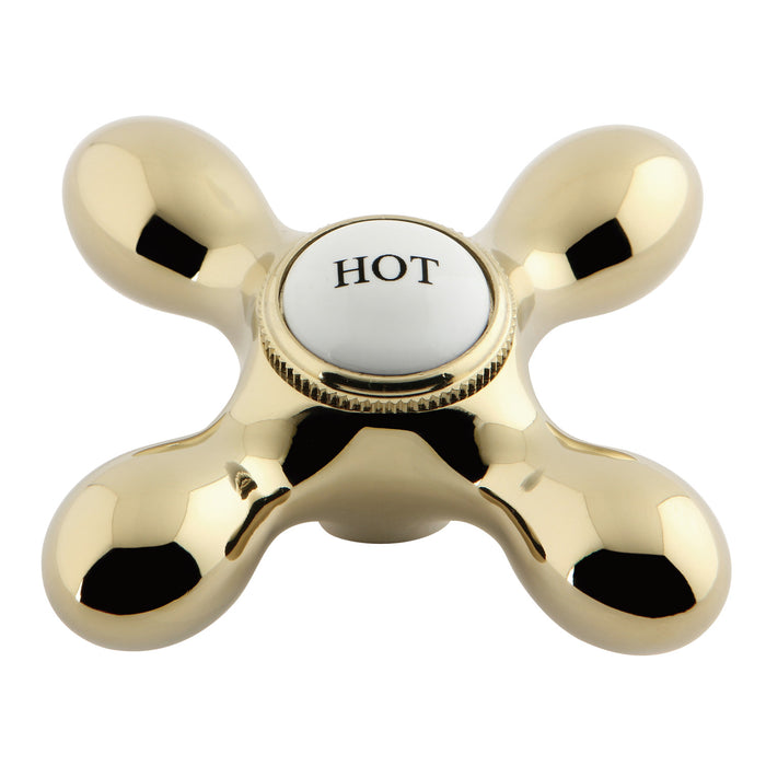 Kingston Aqua Vintage AEMX2H Brass Cross Handle (Hot Side), Polished Brass