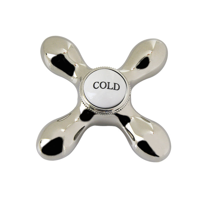 Kingston Aqua Vintage AEMX6C Brass Cross Handle (Cold Side), Polished Nickel