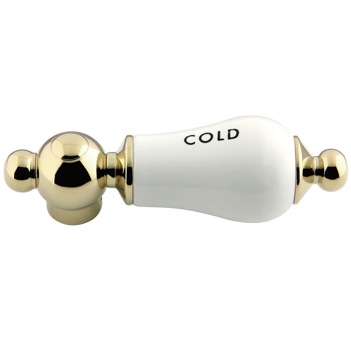 Kingston Aqua Vintage AEPL2C Porcelain Lever Handle (Cold Side), Polished Brass