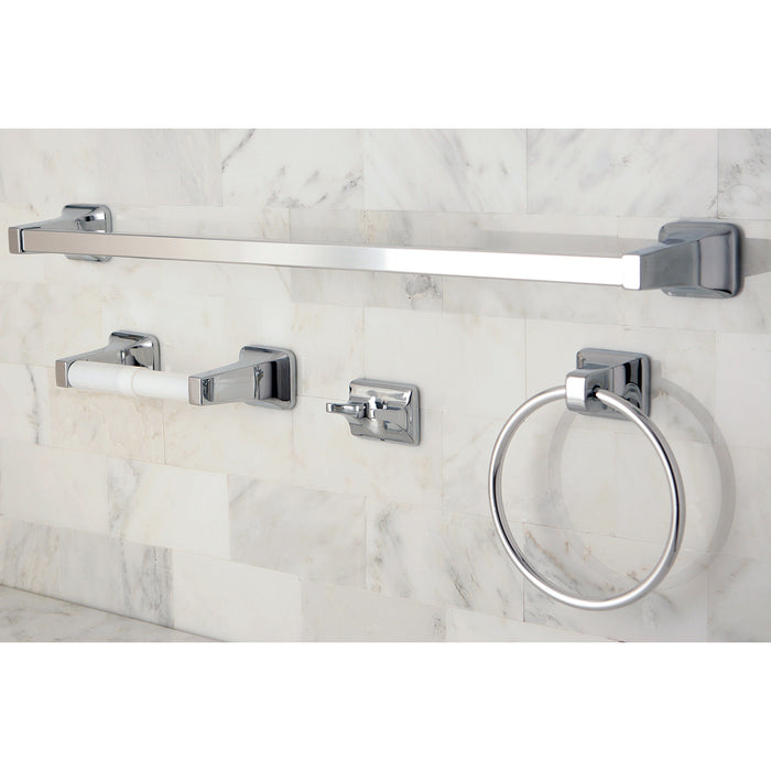 Americana BA0104C 4-Piece 24-Inch Towel Bar Bathroom Accessory Set, Polished Chrome