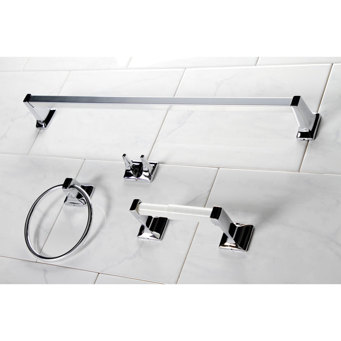 Americana BA0104C 4-Piece 24-Inch Towel Bar Bathroom Accessory Set, Polished Chrome