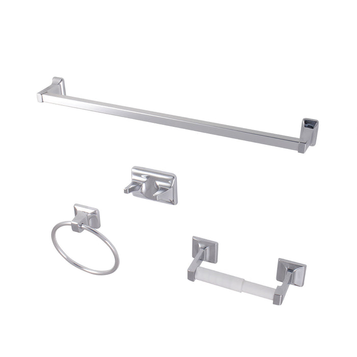 Americana BA0104C 4-Piece 24-Inch Towel Bar Bathroom Accessory Set, Polished Chrome