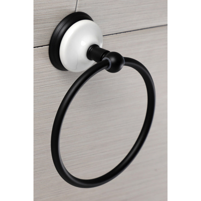 Kingston Heirloom BA1114MB - Victorian 6-Inch Towel Ring, Matte Black