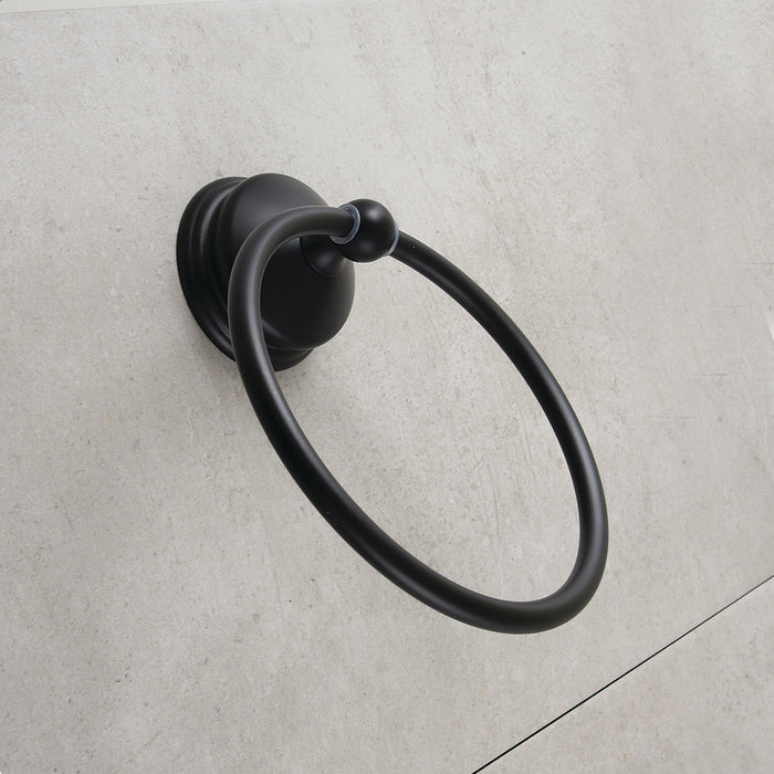 Kingston Heirloom BA1164MB - Vintage 6-Inch Towel Ring, Matte Black