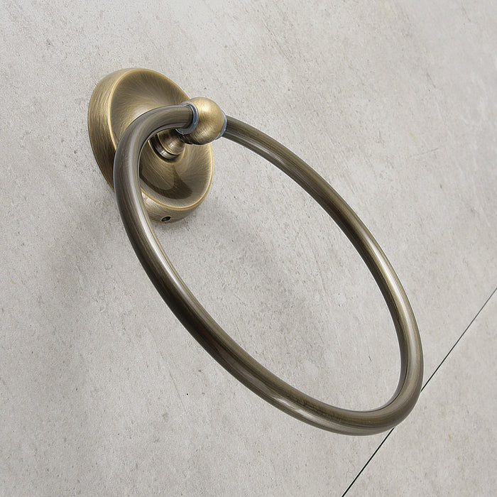 Kingston Heirloom BA314AB - Classic 6-Inch Towel Ring, Antique Brass