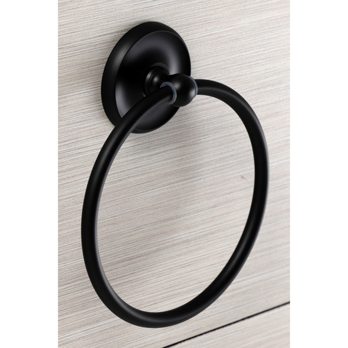 Kingston Heirloom BA314MB - Classic 6-Inch Towel Ring, Matte Black