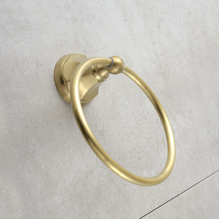 Kingston Tulare BA4814BB - Metropolitan 6-Inch Towel Ring, Brushed Brass
