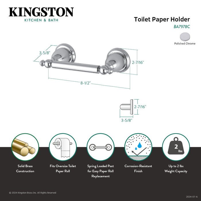 Kingston Heirloom BA7978C - English Vintage Toilet Paper Holder, Polished Chrome