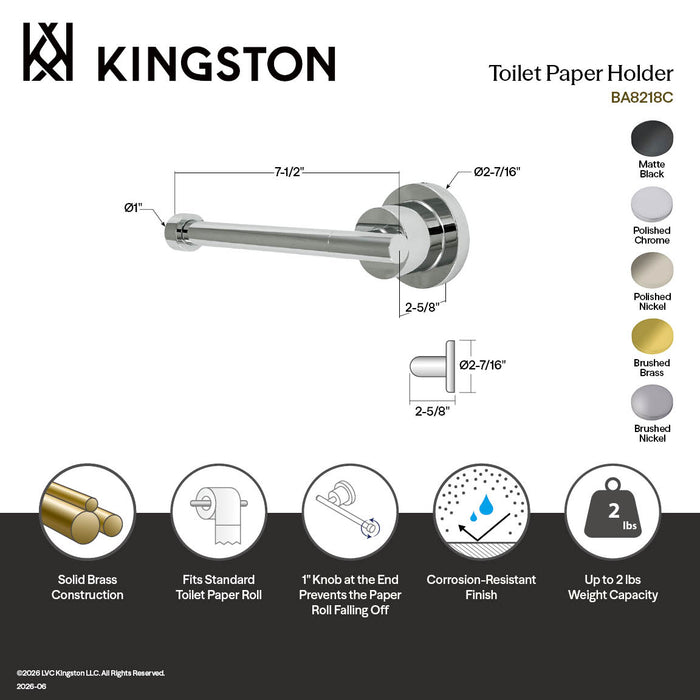 Kingston Sona BA8218BB - Concord Toilet Paper Holder, Brushed Brass