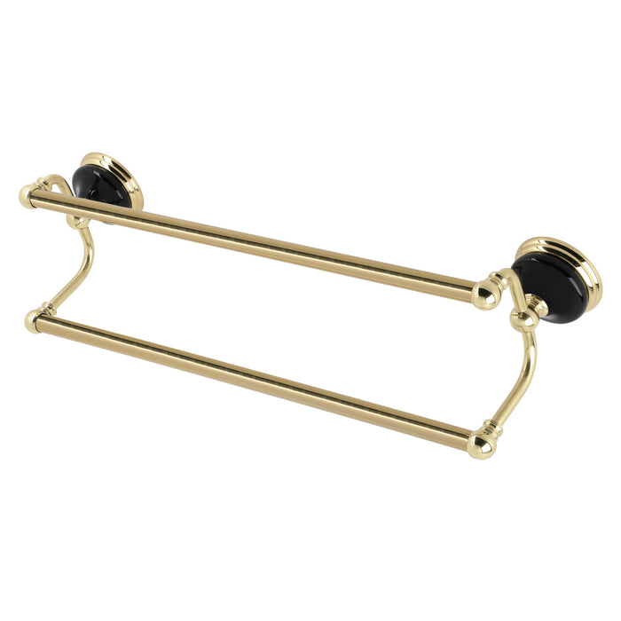 Kingston Heirloom BA9113PB - Water Onyx 24-Inch Double Towel Bar, Polished Brass