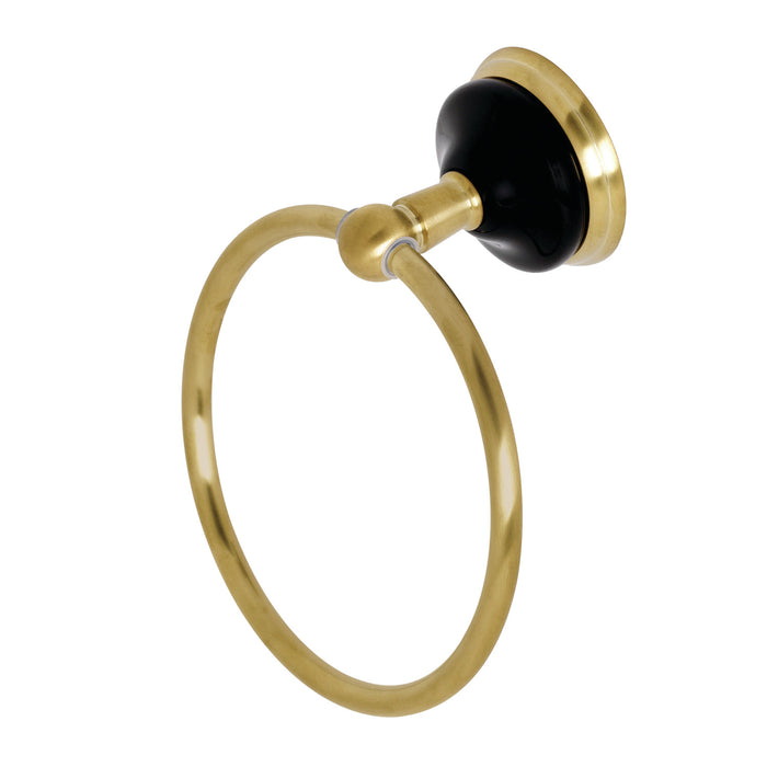 Kingston Heirloom BA9114BB - Water Onyx 6-Inch Towel Ring, Brushed Brass