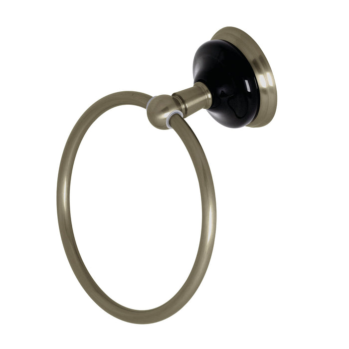 Kingston Heirloom BA9114BN - Water Onyx 6-Inch Towel Ring, Brushed Nickel