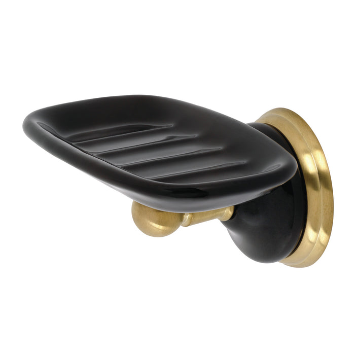 Kingston Heirloom BA9115BB - Water Onyx Wall-Mount Soap Dish Holder, Brushed Brass