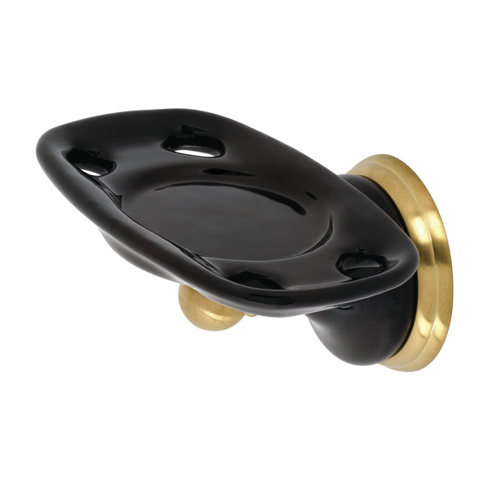 Kingston Heirloom BA9116BB - Water Onyx Toothbrush and Tumbler Holder, Brushed Brass