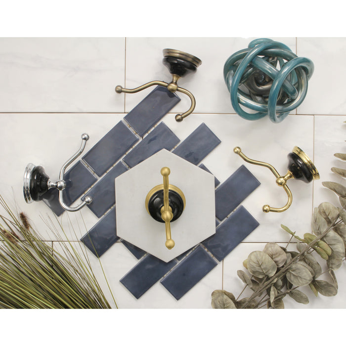 Kingston Heirloom BA9117BB - Water Onyx Robe Hook, Brushed Brass