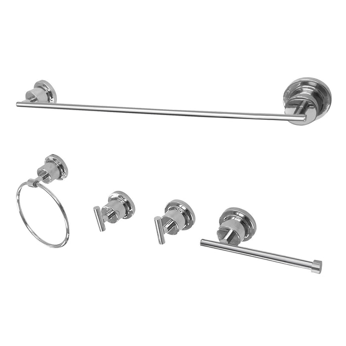 Kingston Sona BAH8212478C - Concord 5-Piece 18-Inch Towel Bar Bathroom Accessory Set, Polished Chrome