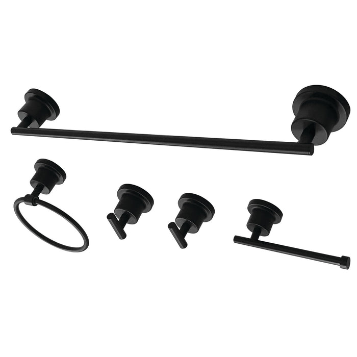 Kingston Sona BAH8212478MB - Concord 5-Piece 18-Inch Towel Bar Bathroom Accessory Set, Matte Black