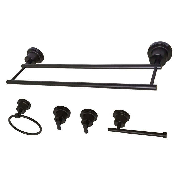 Kingston Concord BAH821318478ORB 5-Piece 18-Inch Dual Towel Bar Bathroom Accessory Set, Oil Rubbed Bronze