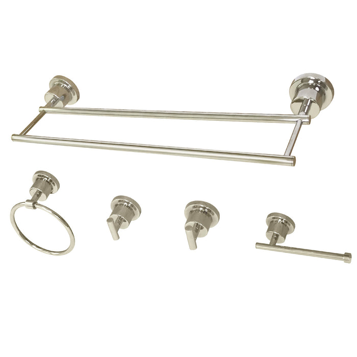 Kingston Concord BAH821318478PN 5-Piece 18-Inch Dual Towel Bar Bathroom Accessory Set, Polished Nickel