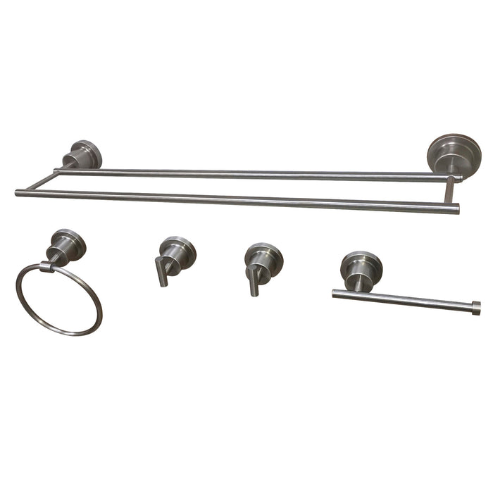 Kingston Concord BAH821318478SN 5-Piece 18-Inch Dual Towel Bar Bathroom Accessory Set, Brushed Nickel