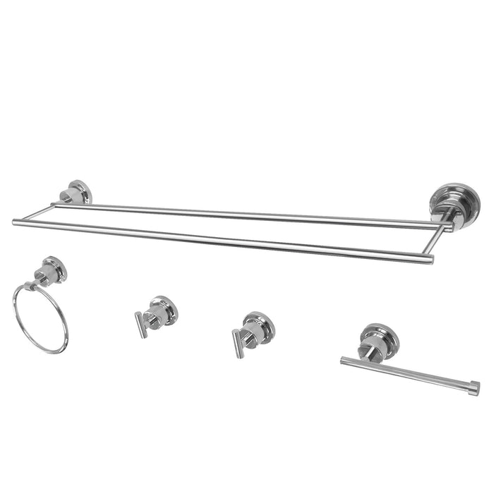 Kingston Concord BAH821330478C 5-Piece 30-Inch Dual Towel Bar Bathroom Accessory Set, Polished Chrome