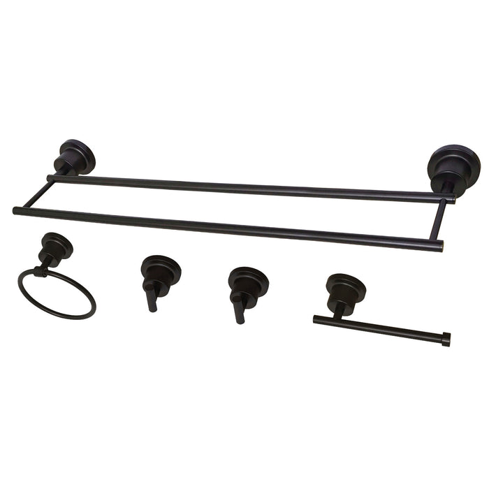 Kingston Concord BAH821330478ORB 5-Piece 30-Inch Dual Towel Bar Bathroom Accessory Set, Oil Rubbed Bronze