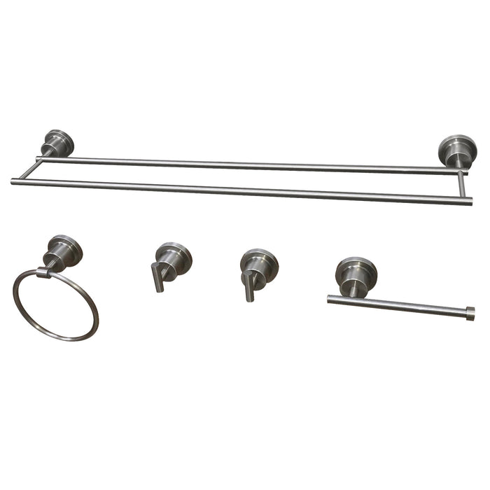 Kingston Concord BAH821330478SN 5-Piece 30-Inch Dual Towel Bar Bathroom Accessory Set, Brushed Nickel