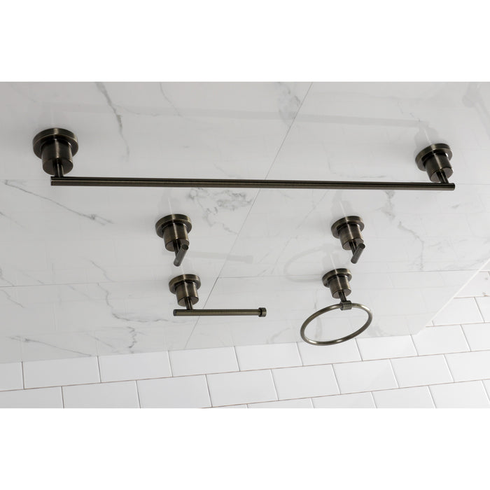 Kingston Sona BAH82134478AB - Concord 5-Piece 24-Inch Towel Bar Bathroom Accessory Set, Antique Brass