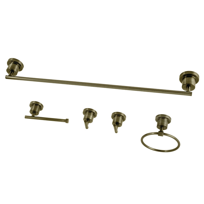 Kingston Sona BAH82134478AB - Concord 5-Piece 24-Inch Towel Bar Bathroom Accessory Set, Antique Brass