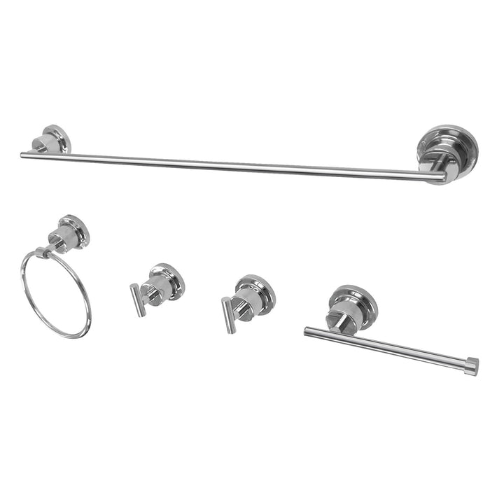 Kingston Sona BAH82134478C - Concord 5-Piece 24-Inch Towel Bar Bathroom Accessory Set, Polished Chrome