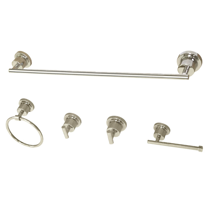 Concord BAH82134478PN 5-Piece 24-Inch Towel Bar Bathroom Accessory Set, Polished Nickel