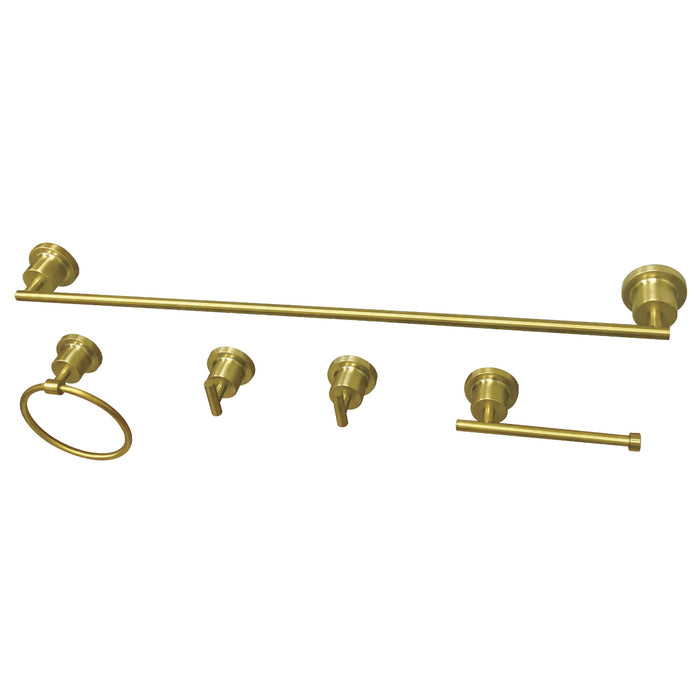Kingston Sona BAH82134478SB - Concord 5-Piece 24-Inch Towel Bar Bathroom Accessory Set, Brushed Brass