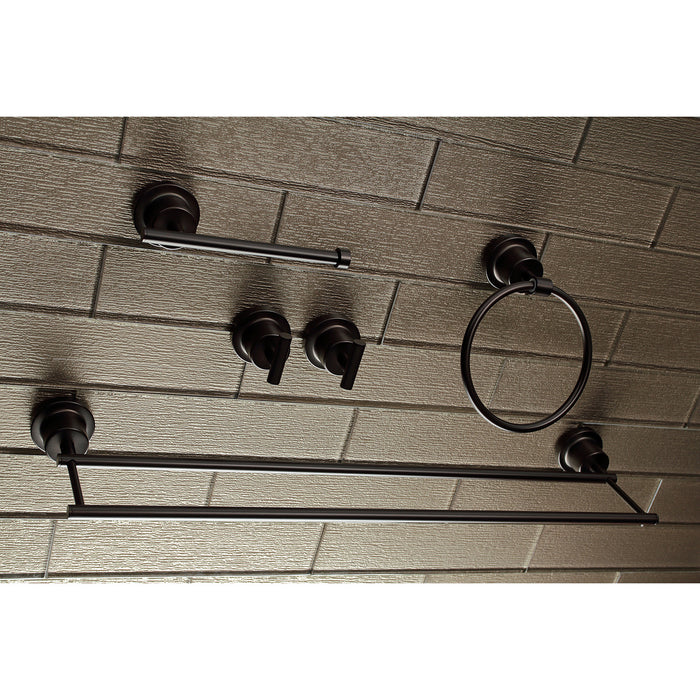 Kingston Sona BAH8213478ORB - Concord 5-Piece 24-Inch Dual Towel Bar Bathroom Accessory Set, Oil Rubbed Bronze