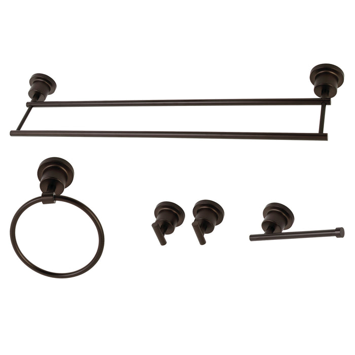 Kingston Sona BAH8213478ORB - Concord 5-Piece 24-Inch Dual Towel Bar Bathroom Accessory Set, Oil Rubbed Bronze