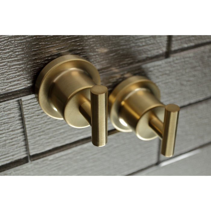 Kingston Sona BAH8213478SB - Concord 5-Piece 24-Inch Dual Towel Bar Bathroom Accessory Set, Brushed Brass