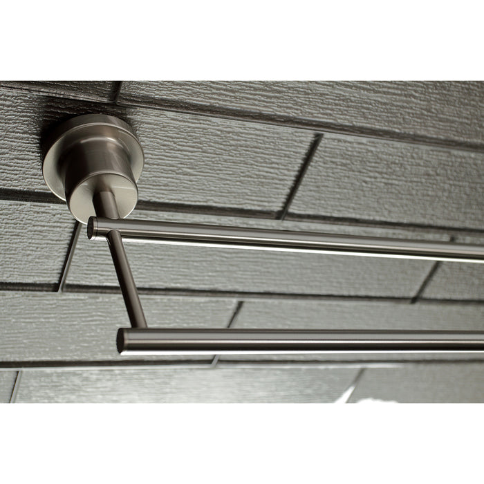 Kingston Sona BAH8213478SN - Concord 5-Piece 24-Inch Dual Towel Bar Bathroom Accessory Set, Brushed Nickel