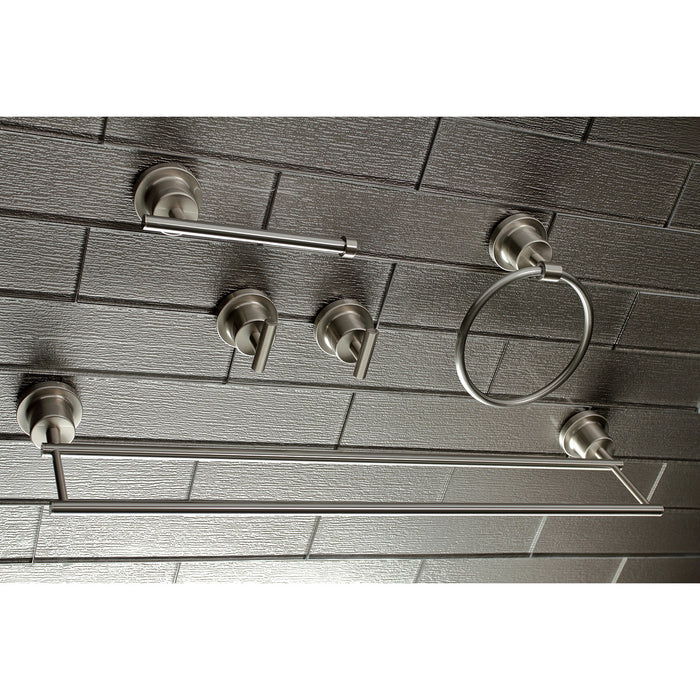 Kingston Sona BAH8213478SN - Concord 5-Piece 24-Inch Dual Towel Bar Bathroom Accessory Set, Brushed Nickel