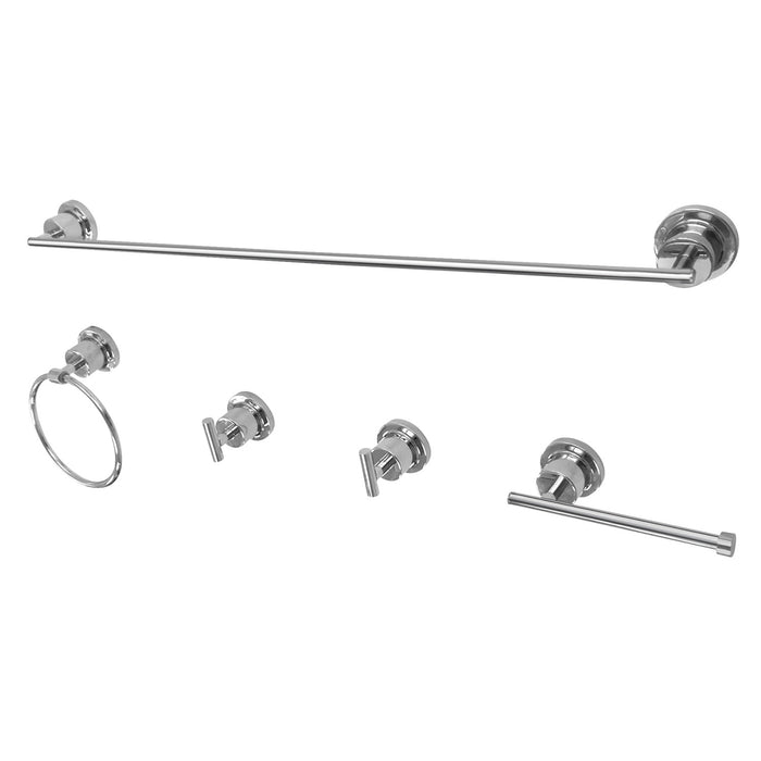Kingston Sona BAH8230478C - Concord 5-Piece 30-Inch Towel Bar Bathroom Accessory Set, Polished Chrome