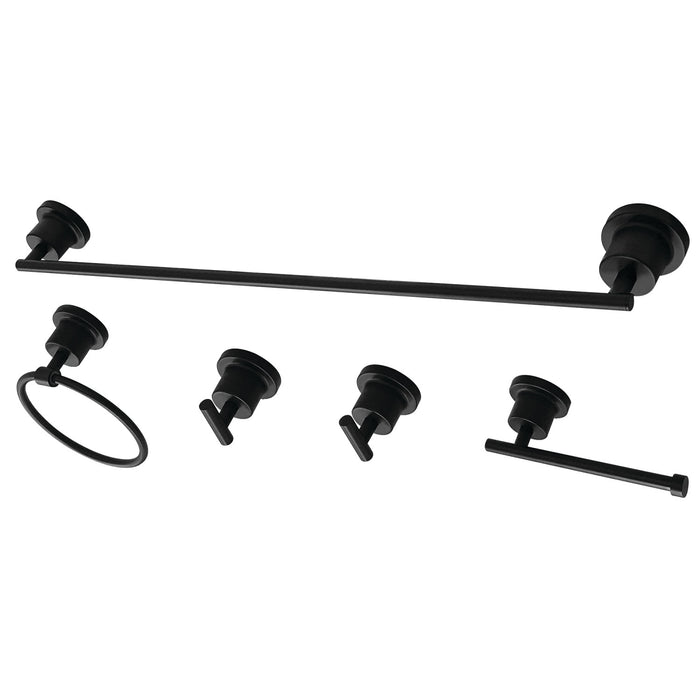 Kingston Sona BAH8230478MB - Concord 5-Piece 30-Inch Towel Bar Bathroom Accessory Set, Matte Black