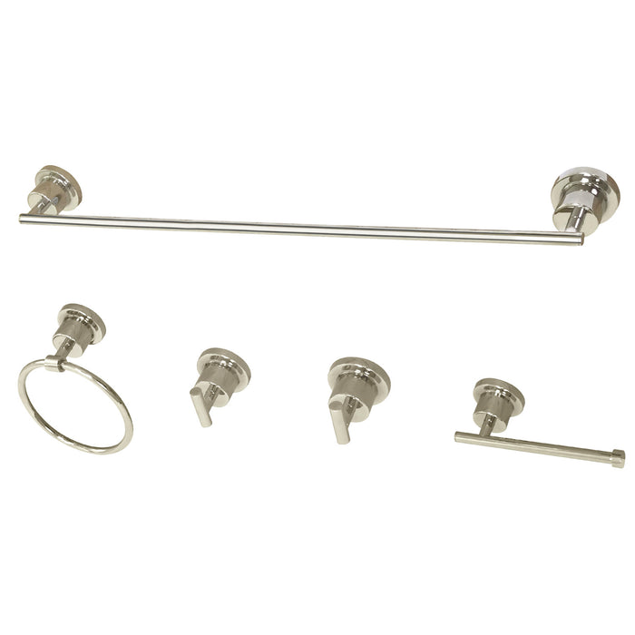 Concord BAH8230478PN 5-Piece 30-Inch Towel Bar Bathroom Accessory Set, Polished Nickel